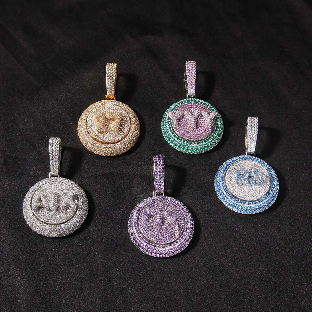 Helloice A-Z Custom Letters Rotatable Pendant