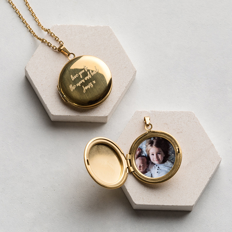 Helloice Customized Photo Round Locket Pendant