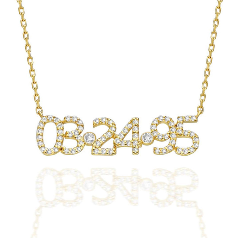 Helloice Customized Diamond Number Necklace