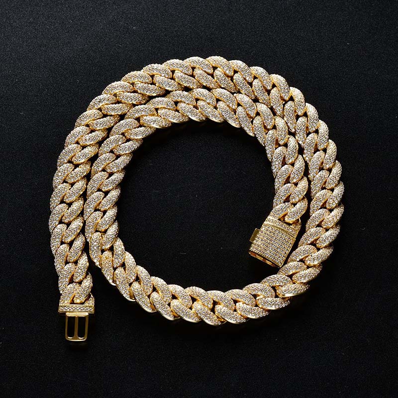 Helloice 14mm Paved Cuban Chain with Big Box Clasp
