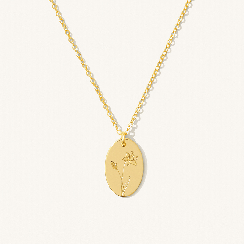 Helloice Personlized Birth Flower Necklace