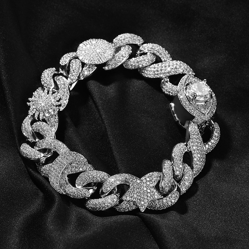 Helloice Iced Devil Eye Various Planets Cuban Bracelet
