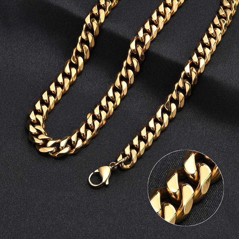 Helloice 3.5mm/5mm/7mm/9mm Diamond-Cut Cuban Chain