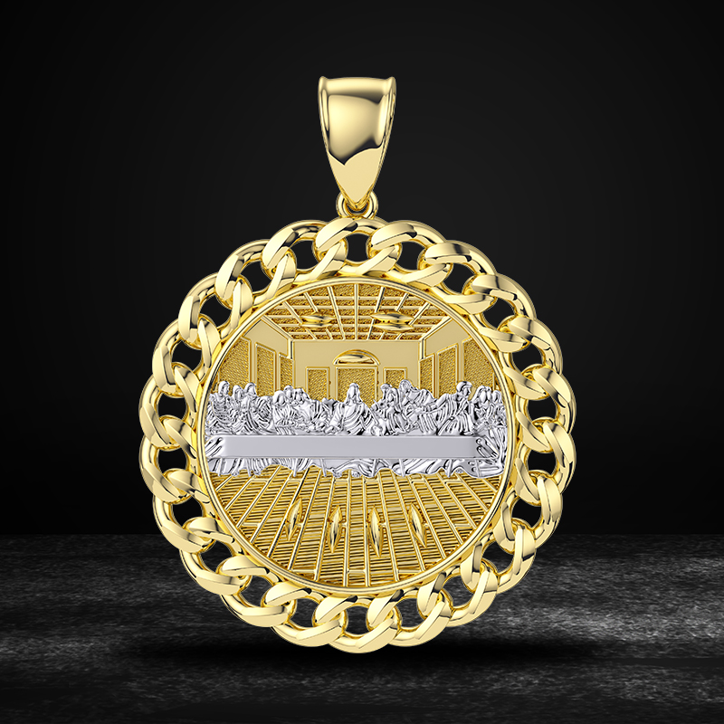 Helloice Last Supper Cuban Circle Pendant