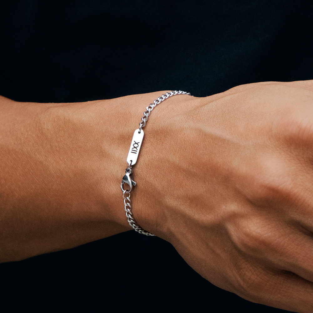 Helloice 3mm Custom Name Stainless Steel Cuban Bracelet