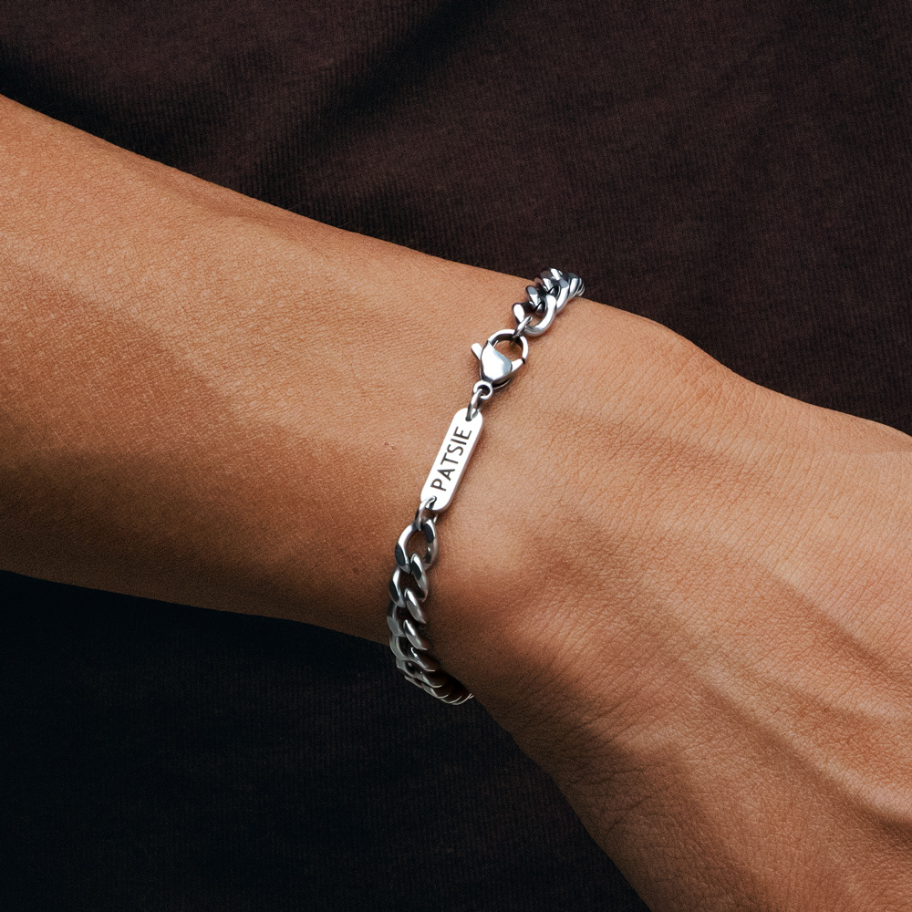 Helloice 6mm Custom Name Stainless Steel Cuban Bracelet