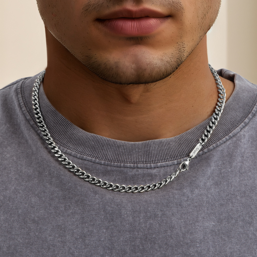 Helloice 6mm Custom Name Stainless Steel Cuban Chain
