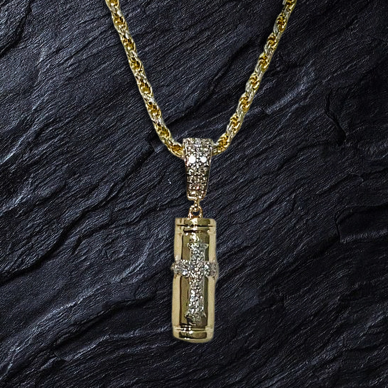 Helloice Cylindrical Cross Urn Pendant