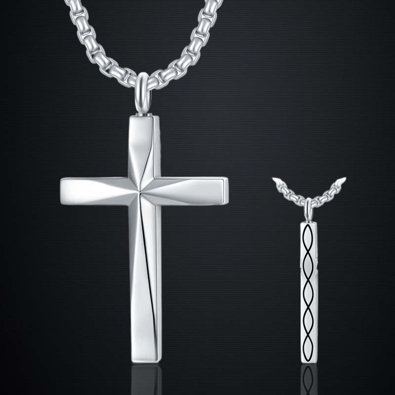 Helloice Engraved Cross Infinity Sign Urn Pendant