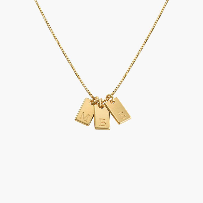 Helloice Personalized Tag Initial Necklace
