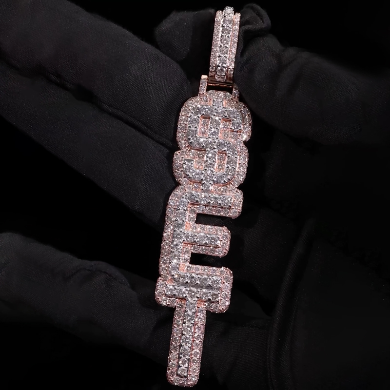 Helloice Custom Double Layer Letters Name Pendant
