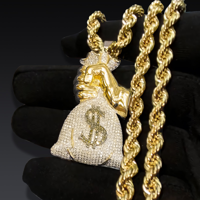 Helloice Paved Holding Money Bag Pendant