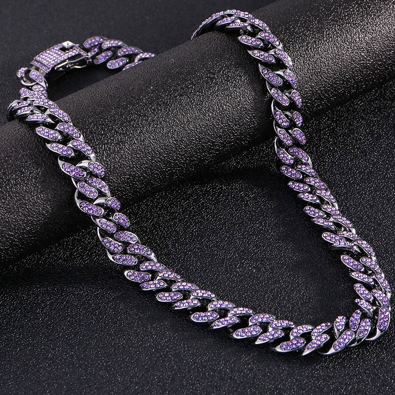 Helloice Iced Purple 13mm Miami Cuban Chain