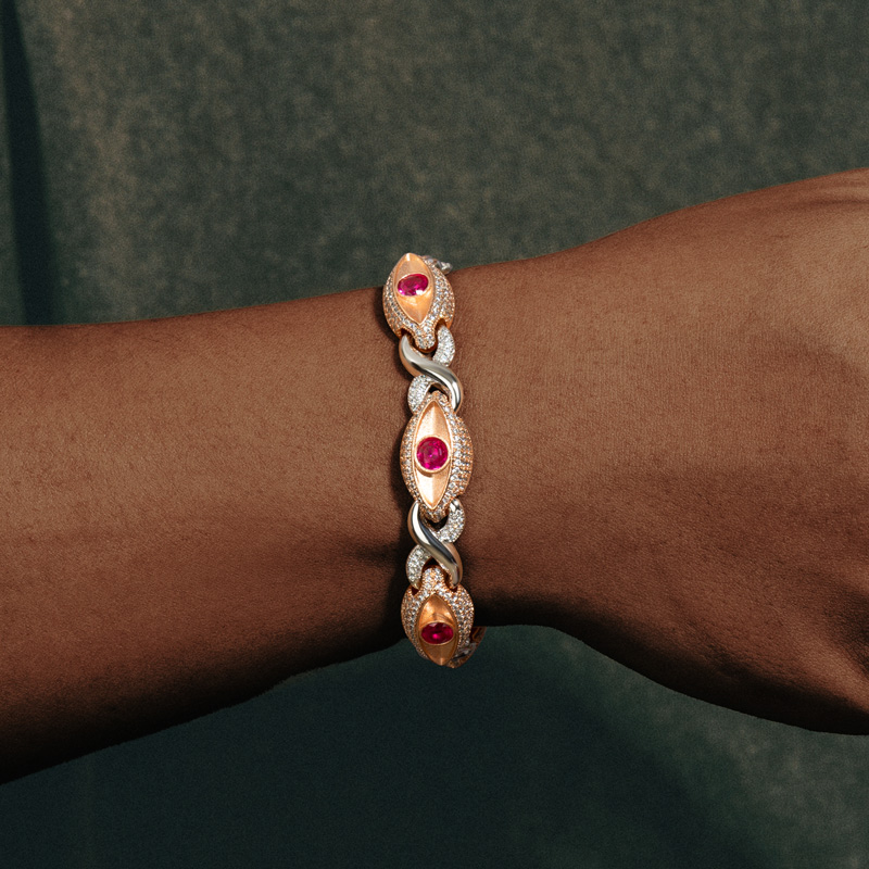 Helloice Iced Out Eyes & Infinity Sign Bracelet