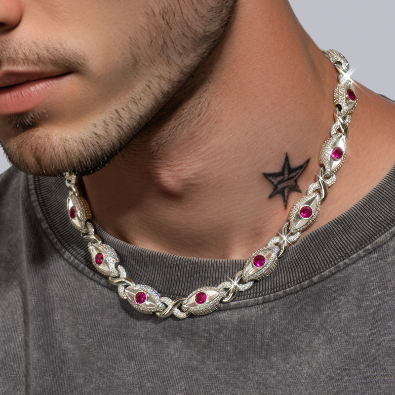 Helloice Iced Out Eyes & Infinity Sign Necklace