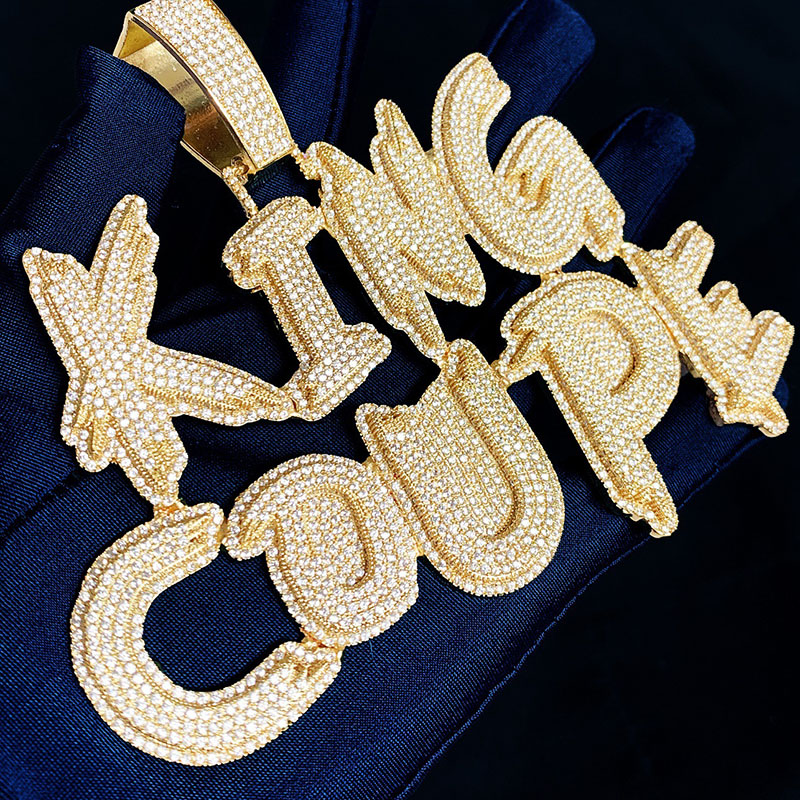Helloice Custom Brush Script Cursive Letter Name Pendant