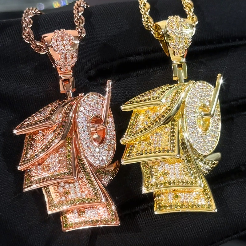 Helloice Hundred Dollar Bill Roll Pendant