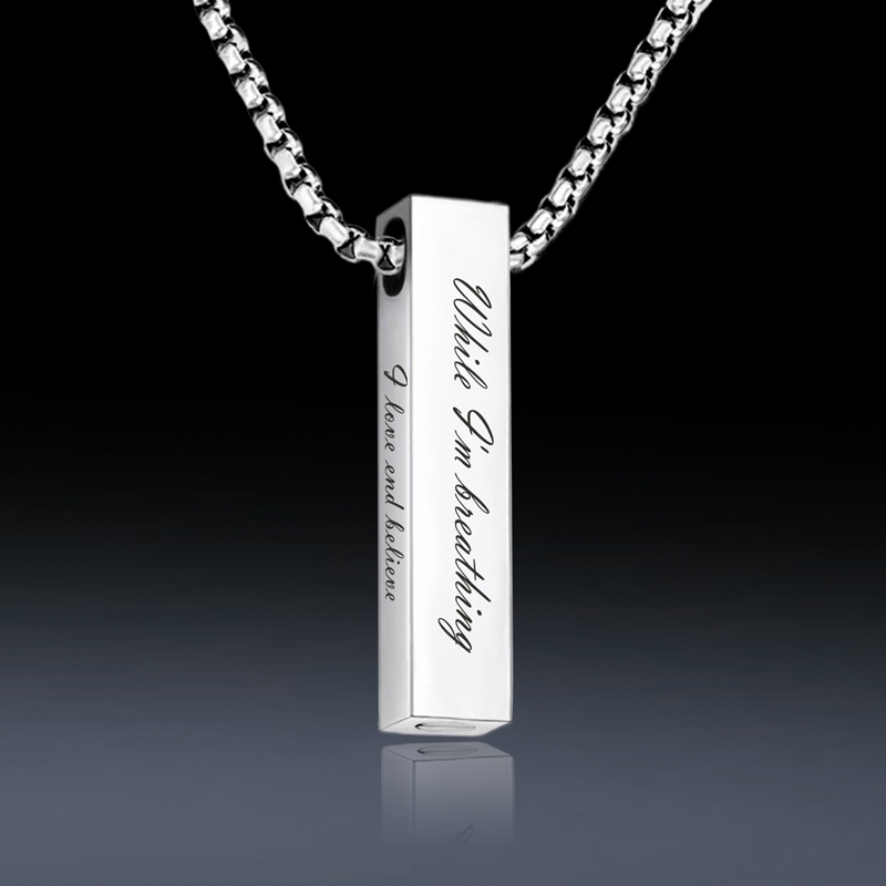 Helloice 4-Sids Engraved Urn Pendant