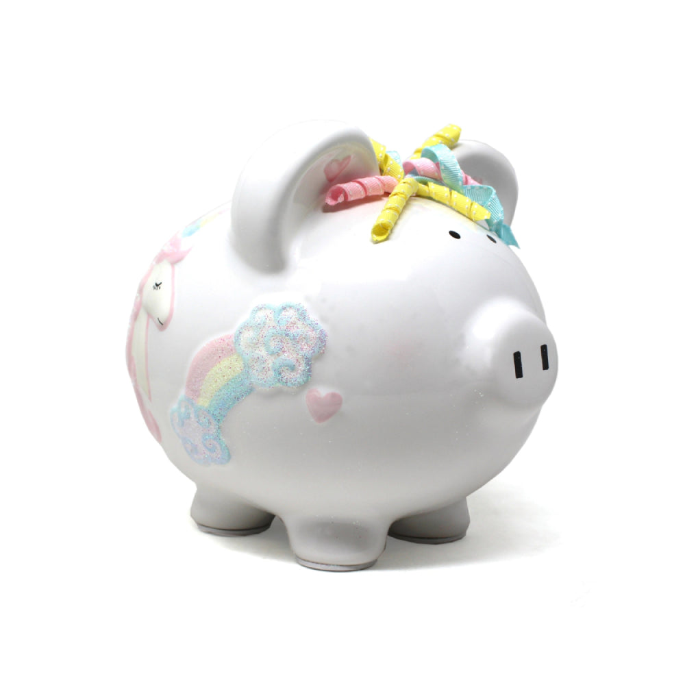 Child to Cherish Unicorns and Rainbows Piggy Bank