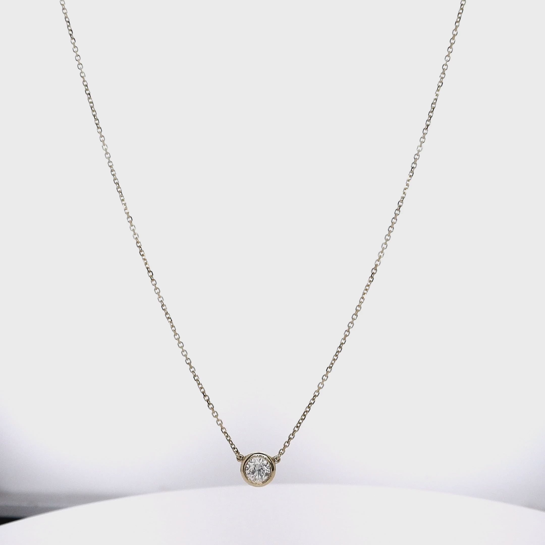 14k Yellow Gold 18" Diamond Solitaire Pendant