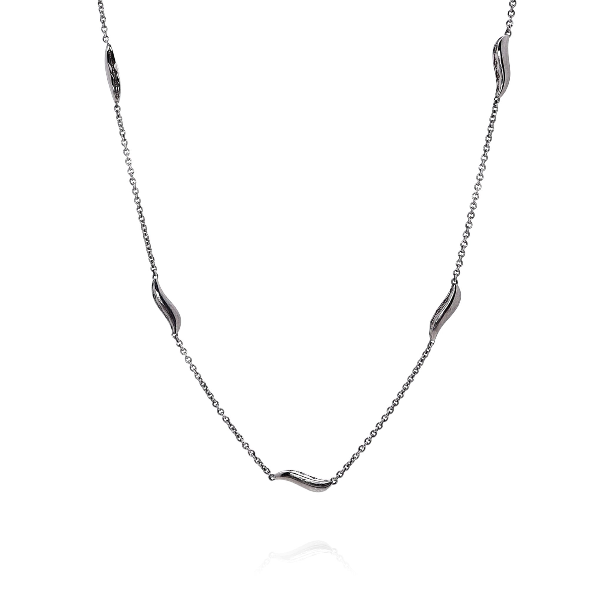 Tacori Sterling Silver 17" Crescent Station Chain Necklace