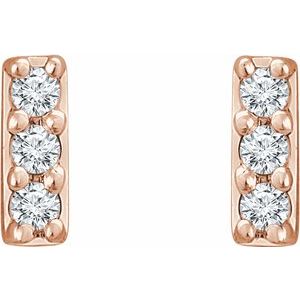14K Rose .05 CTW Lab-Grown Diamond Bar Earrings 652862:LG602:P