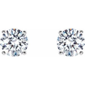 14K White 2 CTW Lab-Grown Diamond 4-Prong Stud Earrings 688850:LG643:P