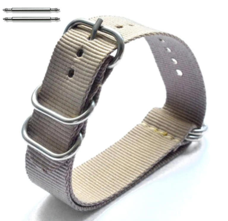 5 Ring Ballistic Army Military Khaki Nylon Fabric Replacement Watch Band #3021