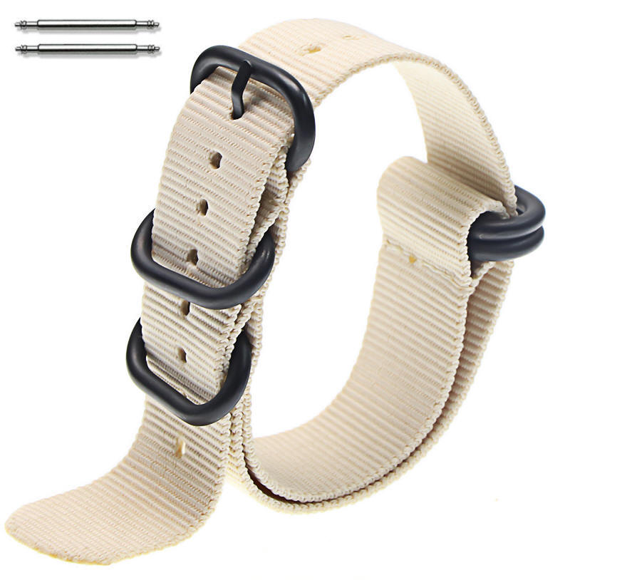 5 Ring Ballistic Army Military Khaki Nylon Fabric Replacement Watch Band #3022