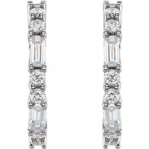 14K White 1/5 CTW Natural Diamond 17.2 mm Hoop Earrings 86789:631:P