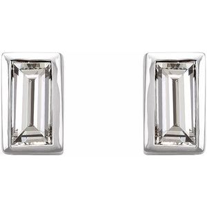 14K White 1/5 CTW Natural Diamond Bezel-Set Earrings 2000410:1088:P