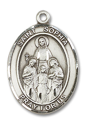 Extel Large Oval Sterling Silver St. Sophia Medal Made in USA