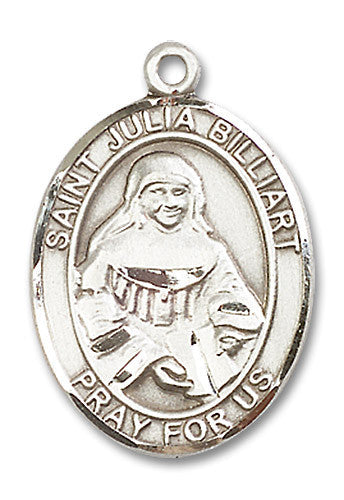 Extel Large Oval Sterling Silver St. Julia Billiart Medal