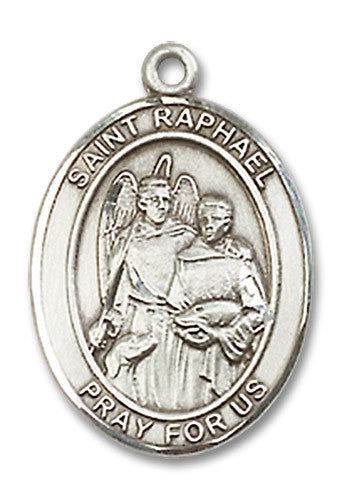 Extel Medium Oval Sterling Silver St. Raphael Medal USA