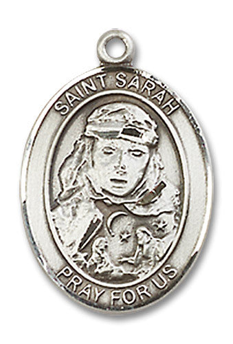 Extel Medium Oval Sterling Silver St. Sarah Medal Made in USA