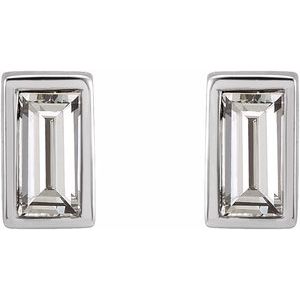 14K White 1/8 CTW Natural Diamond Bezel-Set Earrings 2000410:1058:P