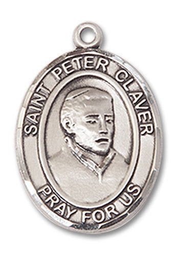 Extel Medium Oval Sterling Silver St. Peter Claver Medal