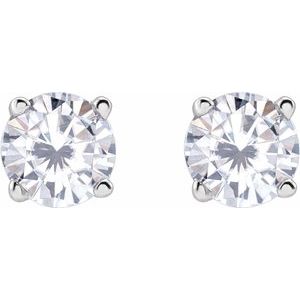 Platinum 4 mm Stuller Lab-Grown Moissanite Stud Earrings 1874:70270:P