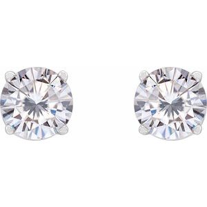 Platinum 5.5 mm Stuller Lab-Grown Moissanite Stud Earrings 1874:70285:P