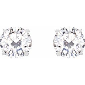 Platinum 6.5 mm Stuller Lab-Grown Moissanite Stud Earrings 1874:70295:P