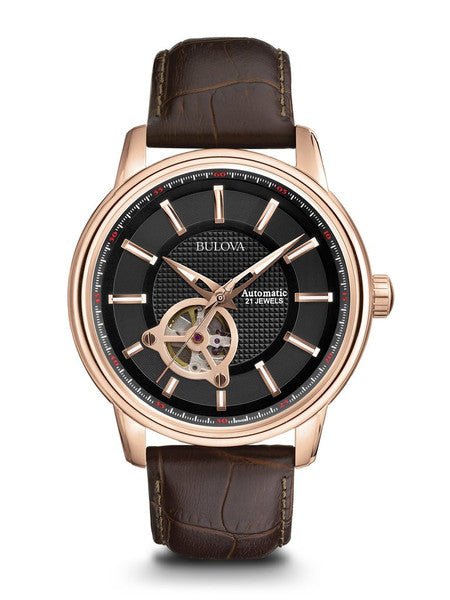 Bulova Men's Automatic Collection 97A109 + Free Travel Clock & Picture Frame Clock