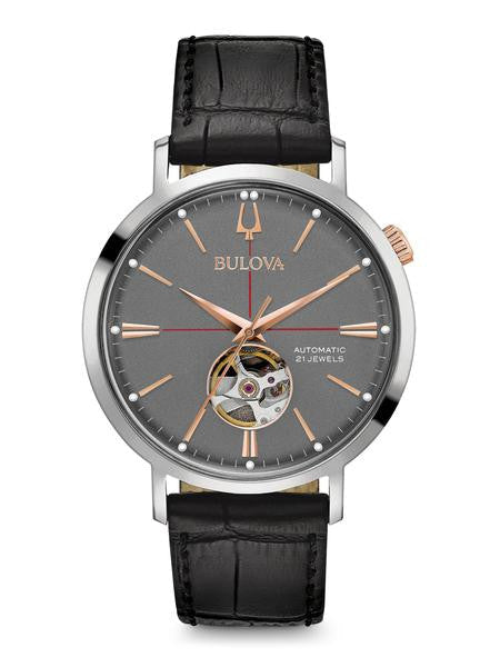 Bulova Men's Automatic Collection 98A187 + Free Travel Clock & Picture Frame Clock