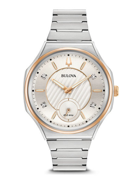 Bulova Curv Ladies' Curv Watch 98P182 + + Free Travel Clock & Picture Frame Clock