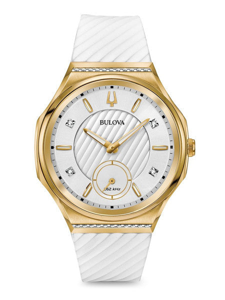 Bulova Curv Ladies' Curv Watch 98R237 + + Free Travel Clock & Picture Frame Clock