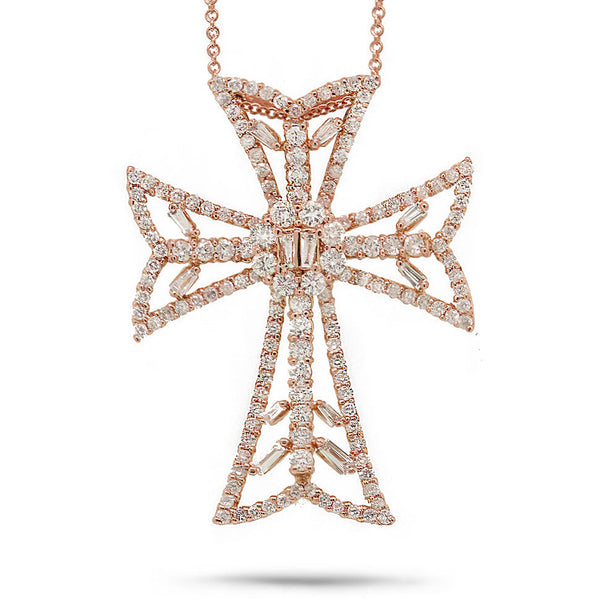 2.34CT DIAMOND CROSS NECKLACE