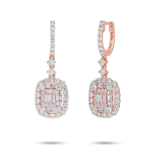 1.85CT DIAMOND BAGUETTE EARRING