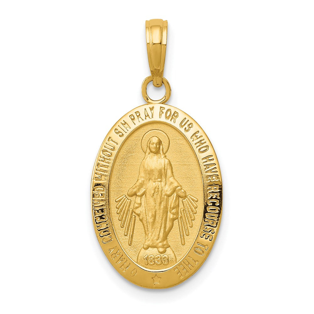 Extel Large 14k Miraculous Medal Pendant Charm Made in USA