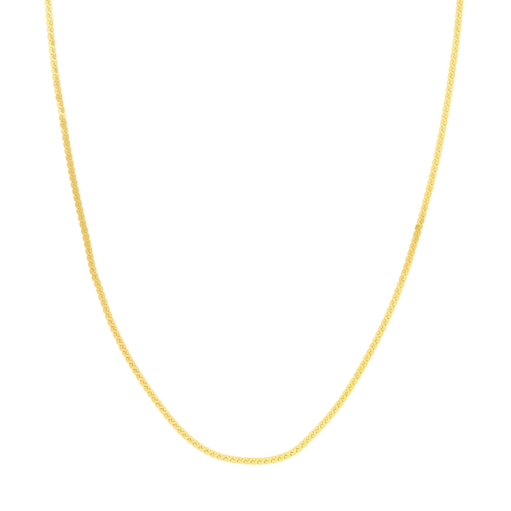 14k Gold 2mm Serpentine Chain, 18"