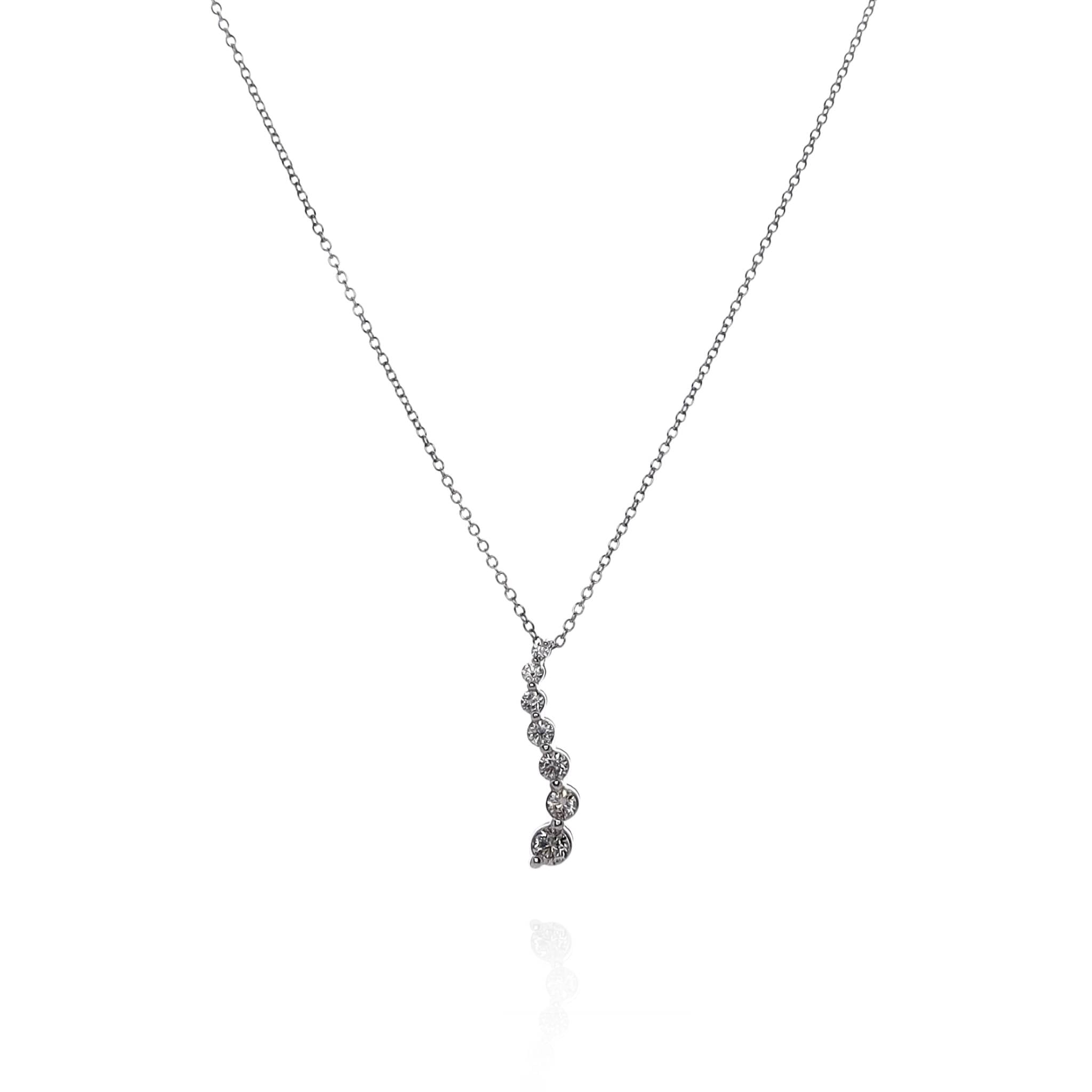 14k Gold Adjustable "S" Shape Diamond Journey Pendant