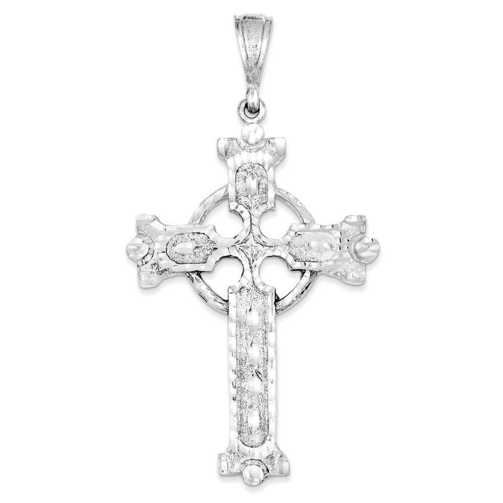 Extel Extra Large Sterling Silver Iona Celtic Cross Pendant Charm